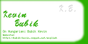 kevin bubik business card